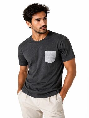 Abercrombie & Fitch men’s‎ T-shirt muscle fit Sz S dark gray pocket on front